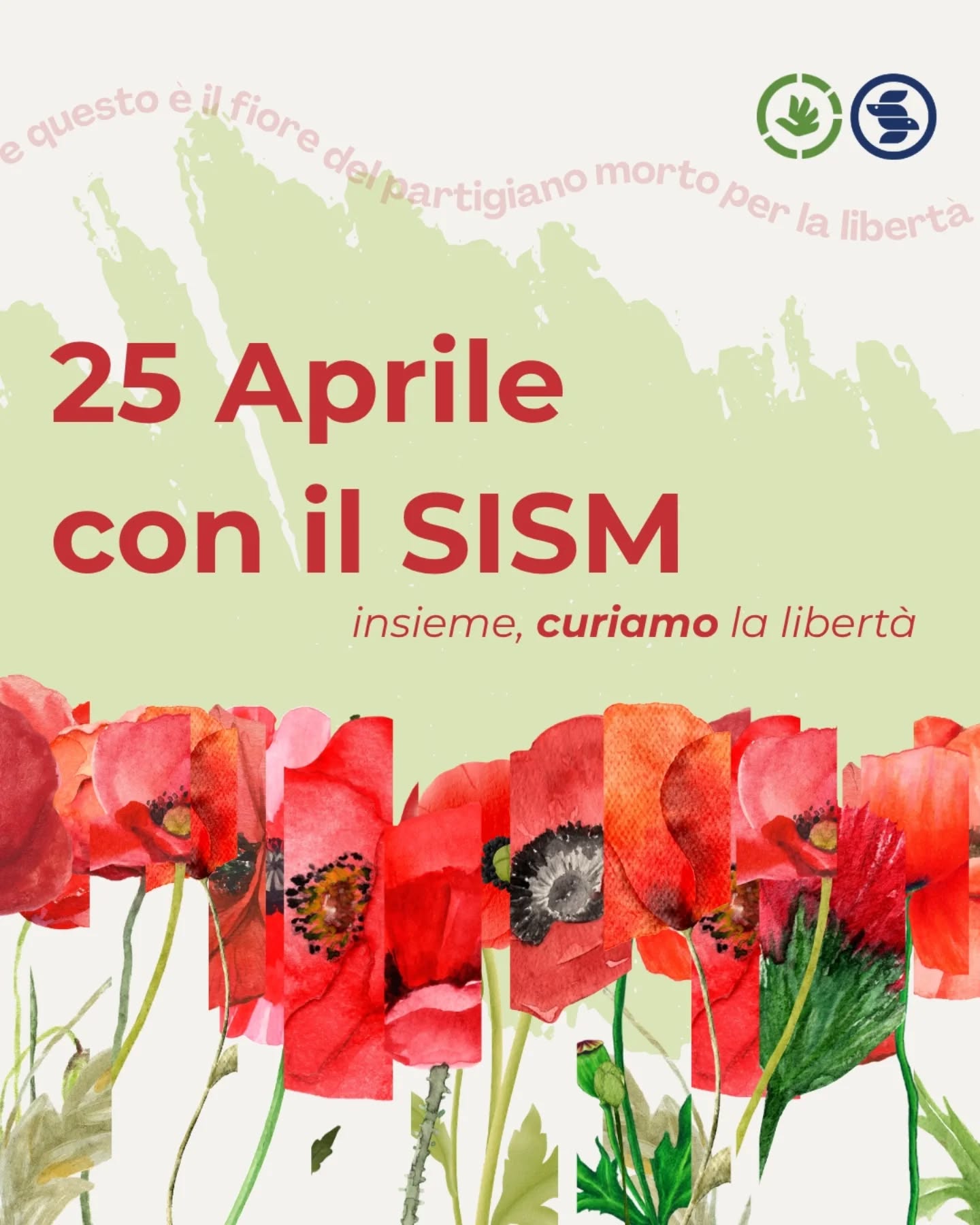 In questo giorno si celebra l’anniversario della liberazione d’Italia dall’occupazione nazista e dal fascismo.

Abbiamo deciso di lanciare l’iniziativa “25 aprile con il SISM” per far sì che ciascuna sede locale potesse attivarsi a celebrare questa giornata. 

Commemorare questa giornata e “resistere”, ancora oggi, significa abbracciare i valori democratici e antifascisti che ci sono stati trasmessi a partire dal secondo dopoguerra.

Resistere significa lottare per una società più giusta che vada oltre le disuguaglianze, lottare per un accesso alle cure sempre gratuito e fruibile. 

Per questo ci impegniamo a festeggiare oggi e non solo: resistenza è memoria ogni giorno.
Buon 25 aprile! 
Buona festa della Liberazione❤️