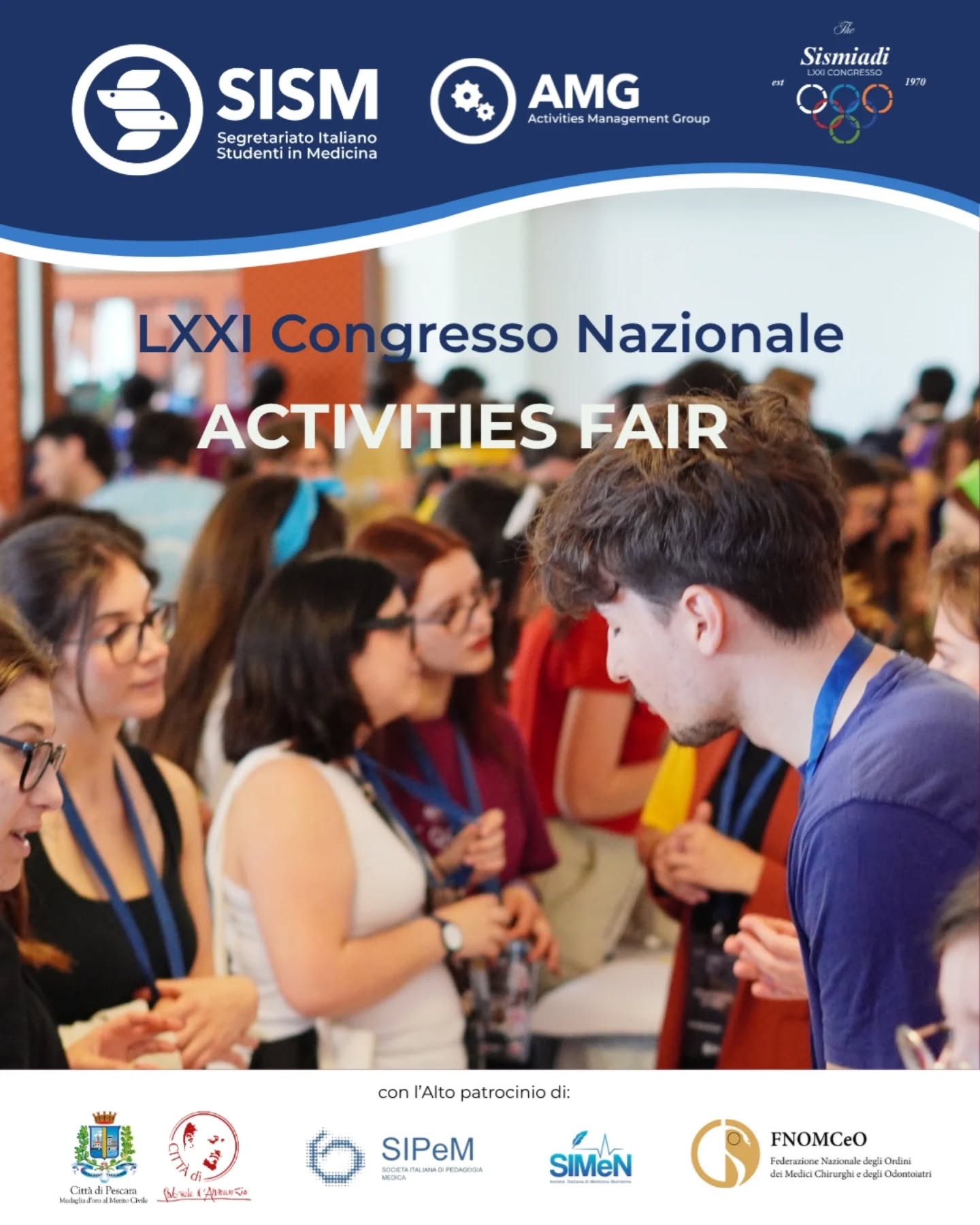 Cosa si fa a un'Activities Fair? Quale Sede Locale ha il progetto migliore?
Scorri il carosello per conoscere come il SISM condivide le proprie attività e idee durante i Congressi Nazionali.
Ti aspettiamo a novembre, mostraci il tuo progetto!